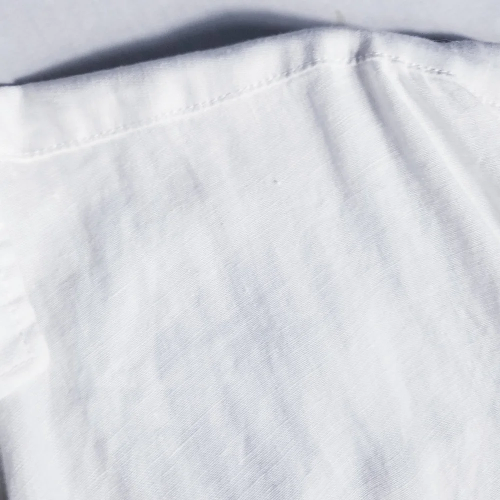 TAHARI WHITE 100% LINEN BUTTON DOWN CUFFED SLEEVE BLOUSE SIZE MEDIUM - Picture 10 of 16